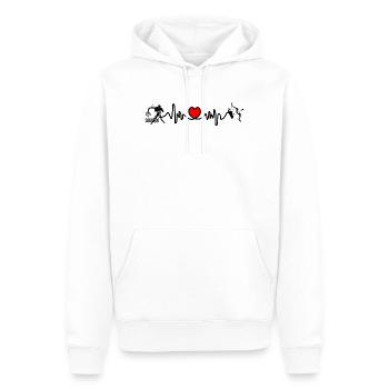 Herzfrequenz Cardio Wassermann Schütze - Männer Premium Bio Hoodie - Weiß - Vorne - Nico (187cm)