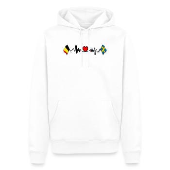 Cardio heart Drapeau Belgique, drapeau Suède - Sweat à capuche Premium bio Homme - blanc - Devant - Nico (187cm)