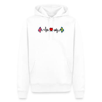 Cardio heart Drapeau Angleterre, drapeau Suède - Sweat à capuche Premium bio Homme - blanc - Devant - Nico (187cm)