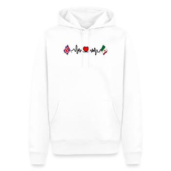 Cardio Herz Flagge England, Flagge Mexiko - Männer Premium Bio Hoodie - Weiß - Vorne - Nico (187cm)