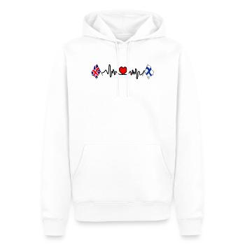 Cardio heart Drapeau Angleterre, drapeau Finlande - Sweat à capuche Premium bio Homme - blanc - Devant - Nico (187cm)