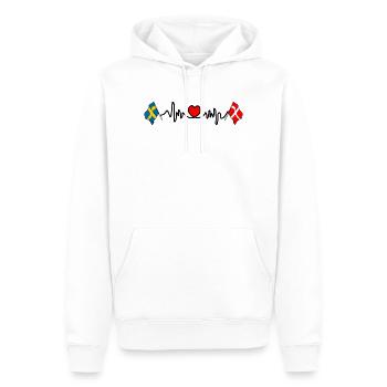 Cardio hartjet Drapeau Suède, drapeau Danemark - Sweat à capuche Premium bio Homme - blanc - Devant - Nico (187cm)