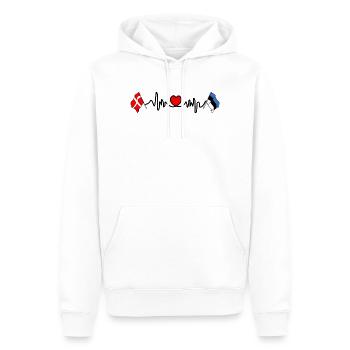 Cardio-Herz Flagge Dänemark, Flagge Estland - Männer Premium Bio Hoodie - Weiß - Vorne - Nico (187cm)