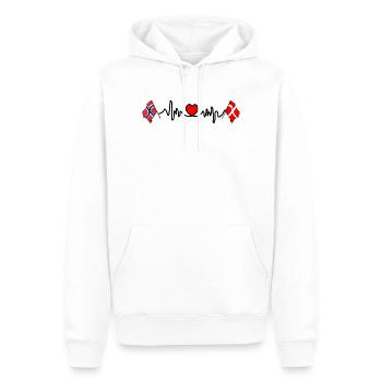 Cardio heart Drapeau Norvège, drapeau Danemark - Sweat à capuche Premium bio Homme - blanc - Devant - Nico (187cm)
