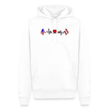 Cardio cardio drapeau USA et drapeau Autriche - Sweat à capuche Premium bio Homme - blanc - Devant - Nico (187cm)