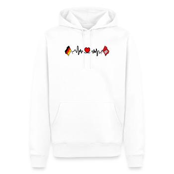 Cardio-Herz Flagge Deutschland, Flagge Hamburg - Männer Premium Bio Hoodie - Weiß - Vorne - Nico (187cm)