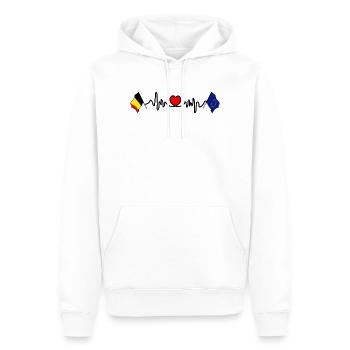 Cardio heart Flag Belgique, Europe - Sweat à capuche Premium bio Homme - blanc - Devant - Nico (187cm)