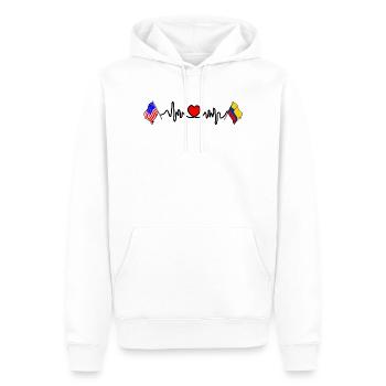 Cardio Heart Flag États-Unis, Colombie - Sweat à capuche Premium bio Homme - blanc - Devant - Nico (187cm)