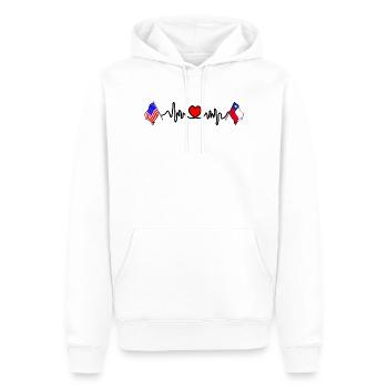 Cardio Heart Flagge USA, Chile - Männer Premium Bio Hoodie - Weiß - Vorne - Nico (187cm)