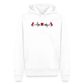 Cardio de fréquence cardiaque pour la Hesse - Sweat à capuche Premium bio Homme - blanc - Devant - Nico (187cm)