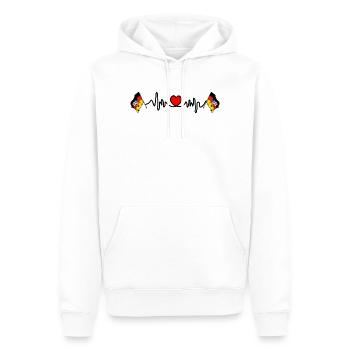 Cardio de fréquence cardiaque pour la Sarre - Sweat à capuche Premium bio Homme - blanc - Devant - Nico (187cm)