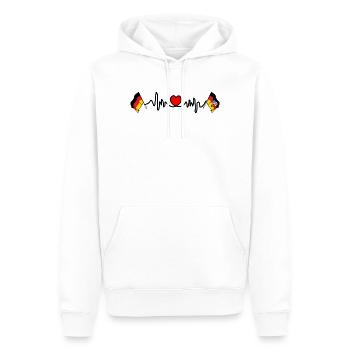 Cardio heart Flag Allemagne, Sarre - Sweat à capuche Premium bio Homme - blanc - Devant - Nico (187cm)