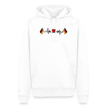 Cardio de fréquence cardiaque pour la Rhénanie-Palatinat - Sweat à capuche Premium bio Homme - blanc - Devant - Nico (187cm)