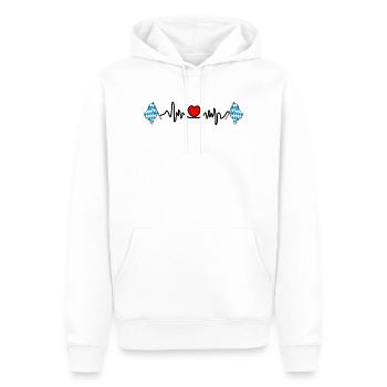 Cardio de fréquence cardiaque pour le Bayern - Sweat à capuche Premium bio Homme - blanc - Devant - Nico (187cm)