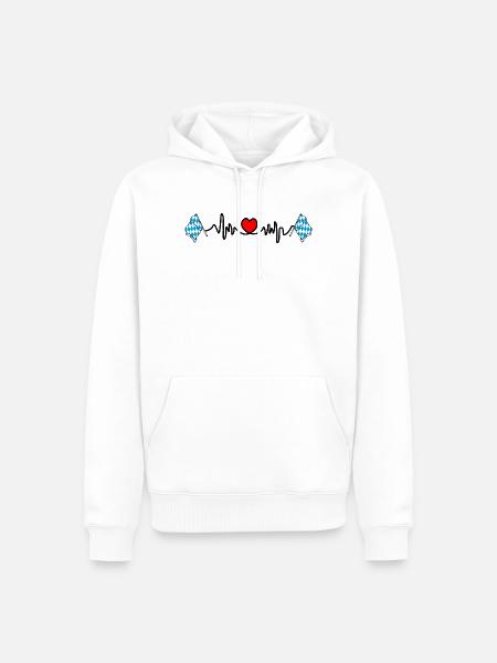 Herzfrequenz-Cardio für Bayern - Männer Premium Bio Hoodie - Weiß