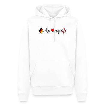 Cardio Herz Flagge Deutschland, Berlin - Männer Premium Bio Hoodie - Weiß - Vorne - Nico (187cm)