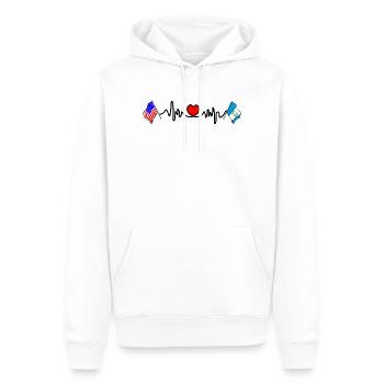 Cardio heart Drapeau des États-Unis et drapeau du Guatemala - Sweat à capuche Premium bio Homme - blanc - Devant - Nico (187cm)