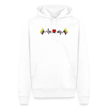 Cardio de fréquence cardiaque pour l’Équateur - Sweat à capuche Premium bio Homme - blanc - Devant - Nico (187cm)