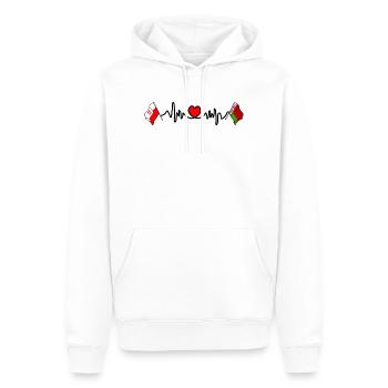 Cardio-Herz mit Flagge Polen, Weißrussland - Männer Premium Bio Hoodie - Weiß - Vorne - Nico (187cm)