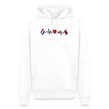 Cardio-Herz mit Flagge Niederlande, Slowakei - Männer Premium Bio Hoodie - Weiß - Vorne - Nico (187cm)