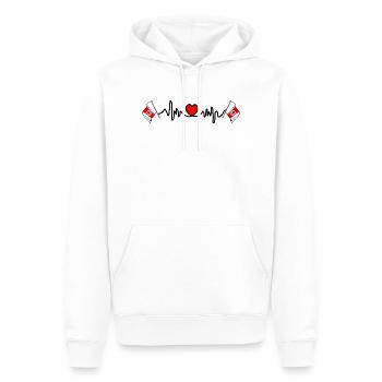 Herzfrequenz-Cardio für Westpommern - Männer Premium Bio Hoodie - Weiß - Vorne - Nico (187cm)