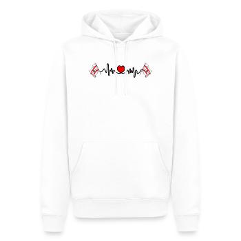 Herzfrequenz-Cardio für die Provinz Drenthe - Männer Premium Bio Hoodie - Weiß - Vorne - Nico (187cm)