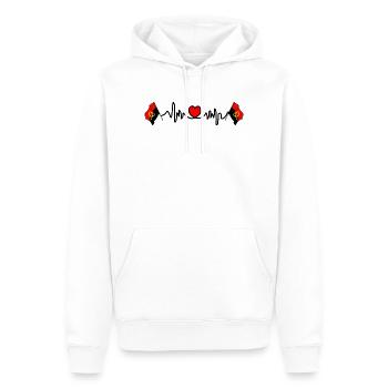 Herzfrequenz-Cardio für Angola - Männer Premium Bio Hoodie - Weiß - Vorne - Nico (187cm)