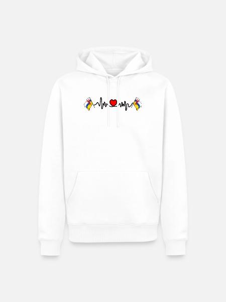 Herzfrequenz-Cardio für die Provinz Limburg - Männer Premium Bio Hoodie - Weiß