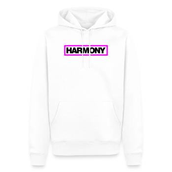 Typo HARMONY Kontur 2C - Männer Premium Bio Hoodie - Weiß - Vorne - Nico (187cm)