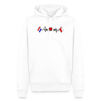Coeur cardio avec drapeau Pays-Bas, Utrecht - Sweat à capuche Premium bio Homme - blanc - Devant - Nico (187cm)