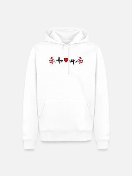 Herzfrequenz-Cardio für die Provinz Nordbrabant - Männer Premium Bio Hoodie - Weiß