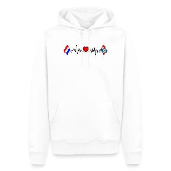 Cardio-Herz-Flagge Niederlande, Groningen - Männer Premium Bio Hoodie - Weiß - Vorne - Nico (187cm)
