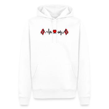 Cardio fréquence cardiaque pour Amsterdam - Sweat à capuche Premium bio Homme - blanc - Devant - Nico (187cm)