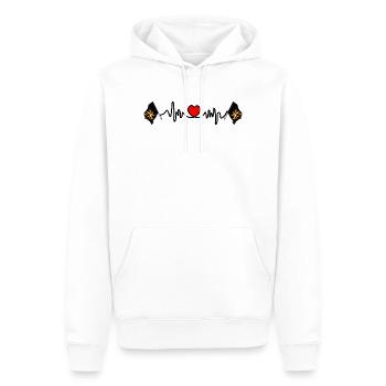 Herzfrequenz-Cardio Flämisch-Brabant Belgien - Männer Premium Bio Hoodie - Weiß - Vorne - Nico (187cm)