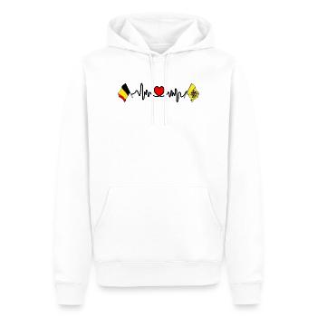 Cardio-Herz Flagge von Belgien, Flagge von Flandern - Männer Premium Bio Hoodie - Weiß - Vorne - Nico (187cm)