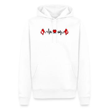 Cardio au cœur de la Suisse et drapeau de Nidwald - Sweat à capuche Premium bio Homme - blanc - Devant - Nico (187cm)