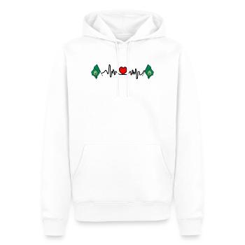 Cardio de fréquence cardiaque pour Washington - Sweat à capuche Premium bio Homme - blanc - Devant - Nico (187cm)
