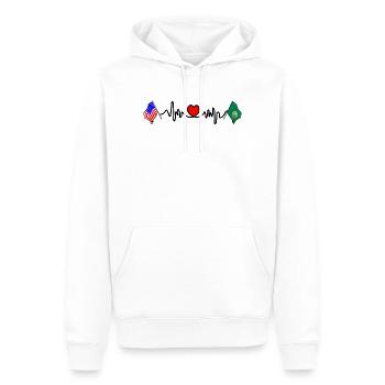Cardio heart avec drapeau des États-Unis et drapeau de Washington - Sweat à capuche Premium bio Homme - blanc - Devant - Nico (187cm)