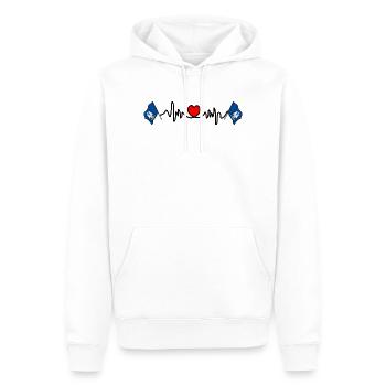 Cardio fréquence cardiaque pour Lousiane - Sweat à capuche Premium bio Homme - blanc - Devant - Nico (187cm)