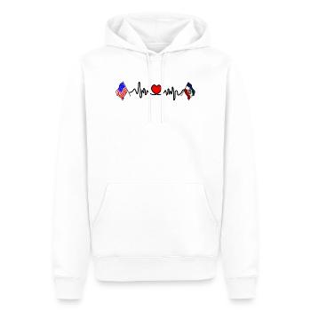 Cardio-Herz mit USA-Flagge und Utah-Flagge - Männer Premium Bio Hoodie - Weiß - Vorne - Nico (187cm)