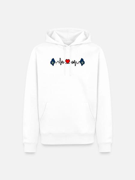 Herzfrequenz-Cardio für Vermont - Männer Premium Bio Hoodie - Weiß
