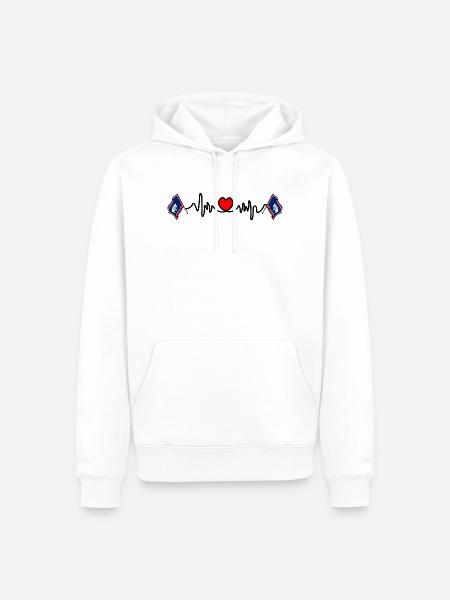 Herzfrequenz-Cardio für Wyoming - Männer Premium Bio Hoodie - Weiß