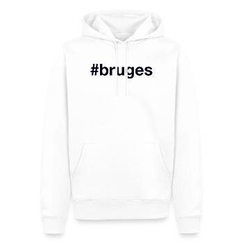 BRUGES Hashtag Belgique Belgique - Sweat à capuche Premium bio Homme - blanc - Devant - Nico (187cm)