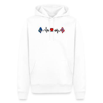 Herzfrequenz Cardio von Oslo mit Flagge von Norwegen - Männer Premium Bio Hoodie - Weiß - Vorne - Nico (187cm)