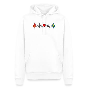 Herzfrequenz Schweden – Östergötland - Männer Premium Bio Hoodie - Weiß - Vorne - Nico (187cm)