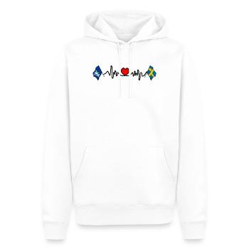 Herzfrequenz von Halland und Schweden - Männer Premium Bio Hoodie - Weiß - Vorne - Nico (187cm)