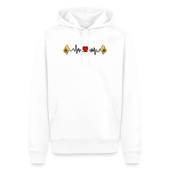 Södermanland, Suède – Battement de cœur de la région - Sweat à capuche Premium bio Homme - blanc - Devant - Nico (187cm)