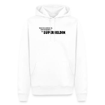 Superheldin - Männer Premium Bio Hoodie - Weiß - Vorne - Nico (187cm)