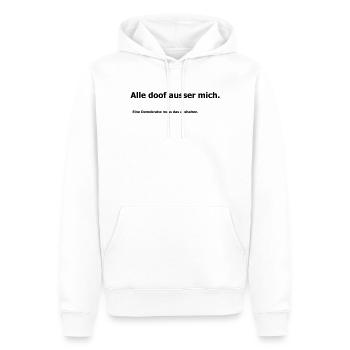 Démocratie - Sweat à capuche Premium bio Homme - blanc - Devant - Nico (187cm)