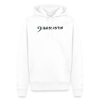 Ich spiele Bass - Ich bin Bassistin - Männer Premium Bio Hoodie - Weiß - Vorne - Nico (187cm)